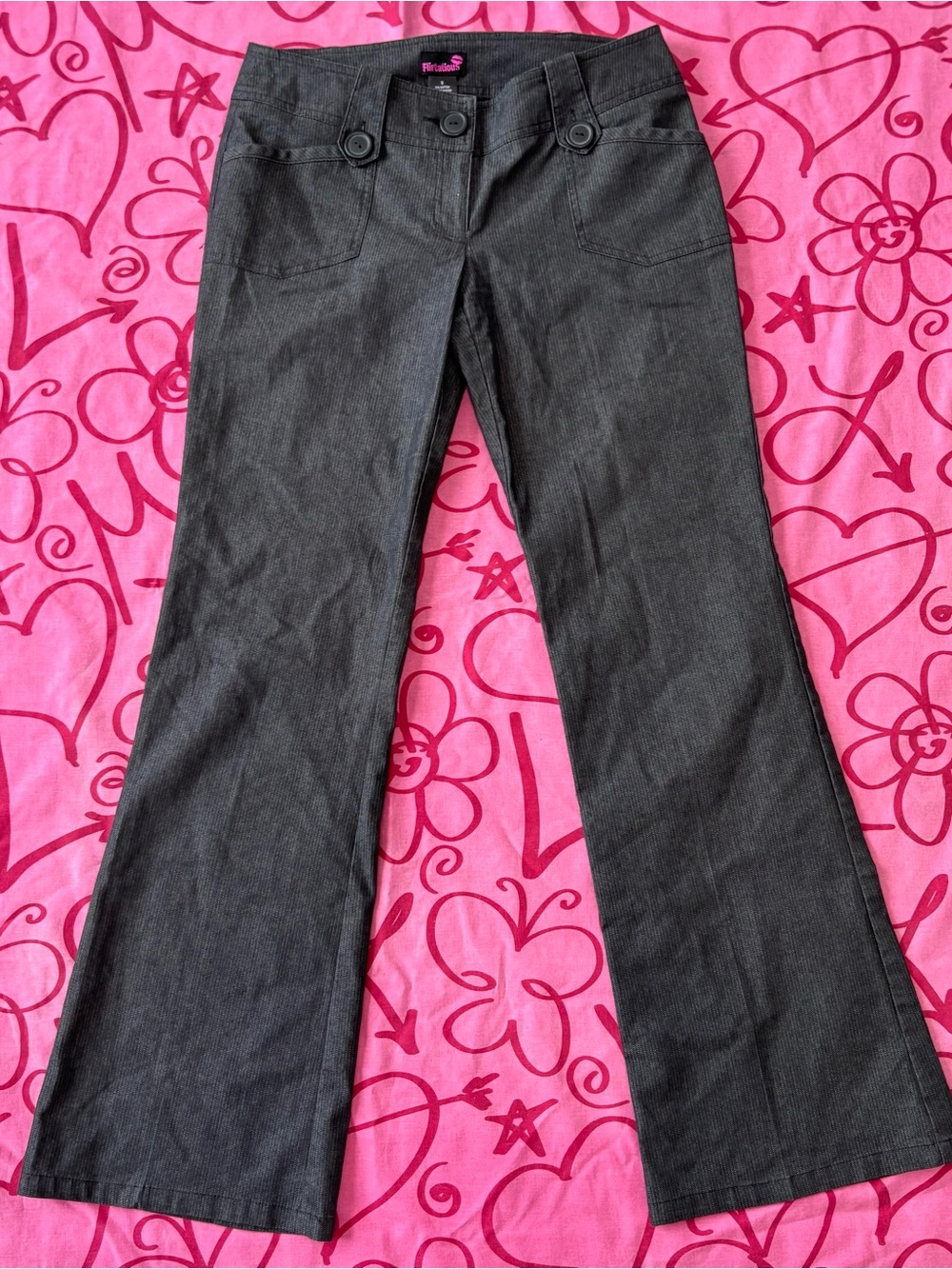 Flirtatious Y2K Pinstriped Low Rise Pants - Size 5